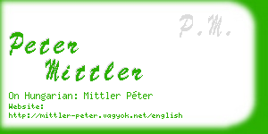 peter mittler business card