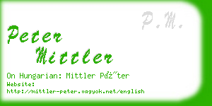 peter mittler business card
